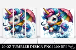 Expressive Baby Unicorn Jumping | 20 oz Tumbler Product Image 1