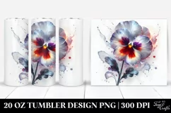 Shiny Pansy with Marble Details | 20 Oz Tumbler Product Image 1