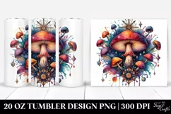 Magical Celestial Mushroom Clipart 20 Oz Tumbler Product Image 1