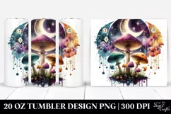 Vibrant Celestial Mushroom Clipart 20 Oz Tumbler Product Image 1
