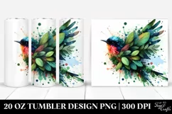Abstract Bird Plant Splashes | 20 oz Tumbler Product Image 1