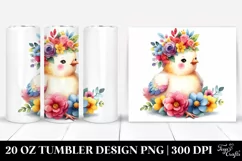 Playful Chicken with Flower Crown | 20 oz Tumbler Product Image 1