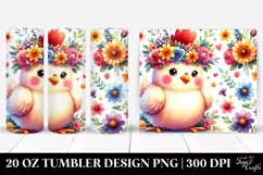 Cute Chicken with Flower Crown | 20 oz Tumbler Product Image 1