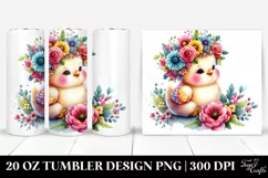 Adorable Chicken with Flower Crown | 20 oz Tumbler Product Image 1
