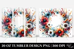 Vibrant Wild Flower Wreath | 20 Oz Tumbler Product Image 1