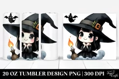 Simple Funny Witch Clipart, 20 Oz Tumbler Product Image 1