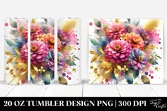 Vibrant Bouquet with Zinnia | 20 Oz Tumbler Product Image 1