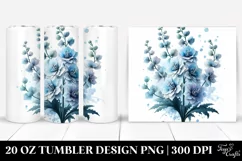 Glossy Delphinium Tumbler Sublimation Clipart Product Image 1