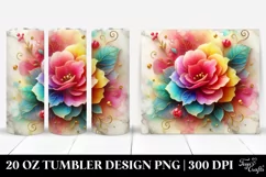 Colorful Marble Begonia | 20 Oz Tumbler Product Image 1
