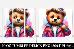 Cute Baby Bear with Cool Haircut PNG Product Image 1