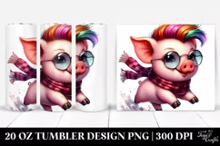 Vibrant Baby Pig Running 20 Oz Tumbler Product Image 1