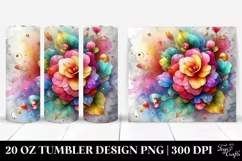 Colorful Marble Begonia | 20 Oz Tumbler Product Image 1