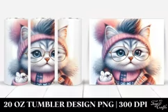Cute Baby Cat Dressed for Winter PNG Product Image 1