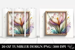 Abstract y Wooden Crocus, Transparent 20 Oz Tumbler Product Image 1