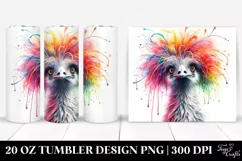 Vibrant Watercolor Moa with Crazy Hair 20 oz Tumbler Product Image 1