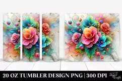 Colorful Marble Begonia | 20 Oz Tumbler Product Image 1