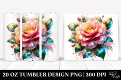 Shiny Camellia Tumbler Sublimation Clipart Product Image 1