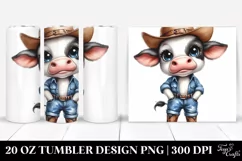 Smiling Cow in Sun Hat | 20 Oz Tumbler Product Image 1