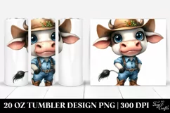 Smiling Cow in Sun Hat | 20 Oz Tumbler Product Image 1