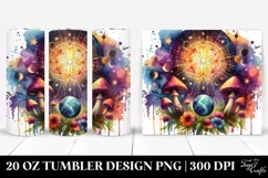 Magical Celestial Mushroom Clipart 20 Oz Tumbler Product Image 1