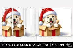 Labrador Retriever with Santa Hat PNG Product Image 1