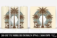 Vintage Tropical Beach Chairs Tumbler 20 oz Product Image 1
