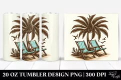 Vintage Tropical Beach Chairs Tumbler Product Image 1