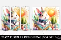 Colorful Watercolor Smiling Bunny | 20 Oz Tumbler Product Image 1