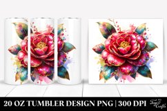 Shiny Camellia Tumbler Sublimation Clipart Product Image 1