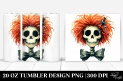 Watercolor Halloween Skull Bow Tumbler Product Image 1