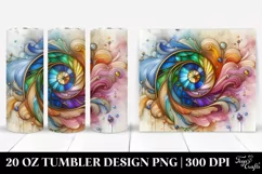 Colorful Abstract Wood Iris Pastel Tumbler Sublimation Product Image 1