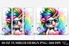 Happy Baby Unicorn Playing | 20 oz Tumbler Product Image 1