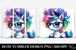 Happy Baby Unicorn Playing | 20 oz Tumbler Product Image 1