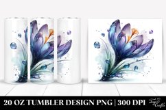 Glossy Crocus Tumbler Sublimation Clipart Product Image 1