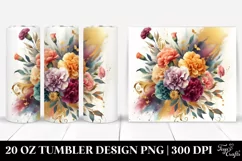 Colorful Bouquet with Carnation | 20 Oz Tumbler Product Image 1