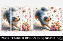 Dog Tumbling Spring Petals Wind | 20 Oz Tumbler Product Image 1