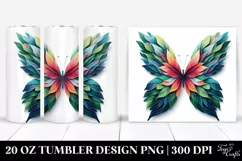 Abstract Vibrant Watercolor Butterfly. 20 Oz Tumbler Design Product Image 1
