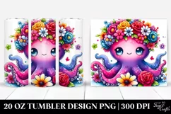 Vibrant Cartoon-Style Octopus 20 Oz Tumbler Product Image 1