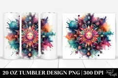 Vibrant Magical Mushroom Clipart, Transparent 20 Oz Tumbler Product Image 1