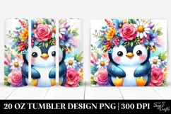 Vibrant Penguin on Flower | 20 oz Tumbler Product Image 1