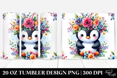 Vibrant Penguin on Flower | 20 oz Tumbler Product Image 1