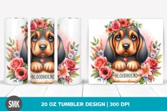 Watercolor Cute Bloodhound Colorful Flowers 20 oz Tumbler Product Image 1