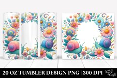 Colorful Snail Floral Frame | 20 Oz Tumbler Product Image 1