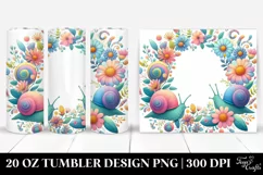 Colorful Snail Floral Frame | 20 Oz Tumbler Product Image 1