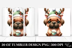 Cute Enthusiastic Mastiff with Tea Cup PNG Product Image 1