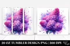 Glossy Lilac Tumbler Sublimation Clipart Product Image 1