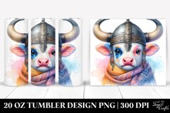 Colorful Pastel Watercolor Baby Cow. 20 Oz Tumbler Design Product Image 1