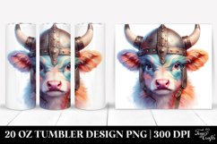 Colorful Pastel Watercolor Baby Cow. 20 Oz Tumbler Design Product Image 1