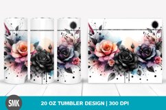Watercolor Abstract Colorful Black Roses 20 oz Tumbler Product Image 1