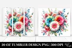 Colorful Watercolor Gerbera PNG Product Image 1